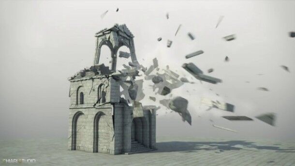 Minas Tirith building destruction