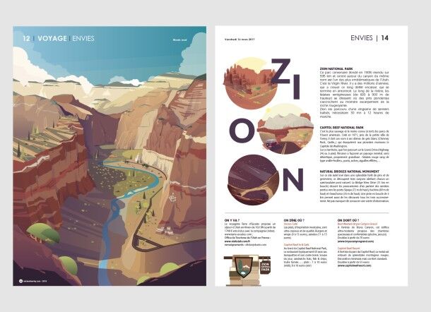 Parcs de l'Utah - Le parisien - Illustration et mise en page