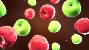 Apples falling slow motion