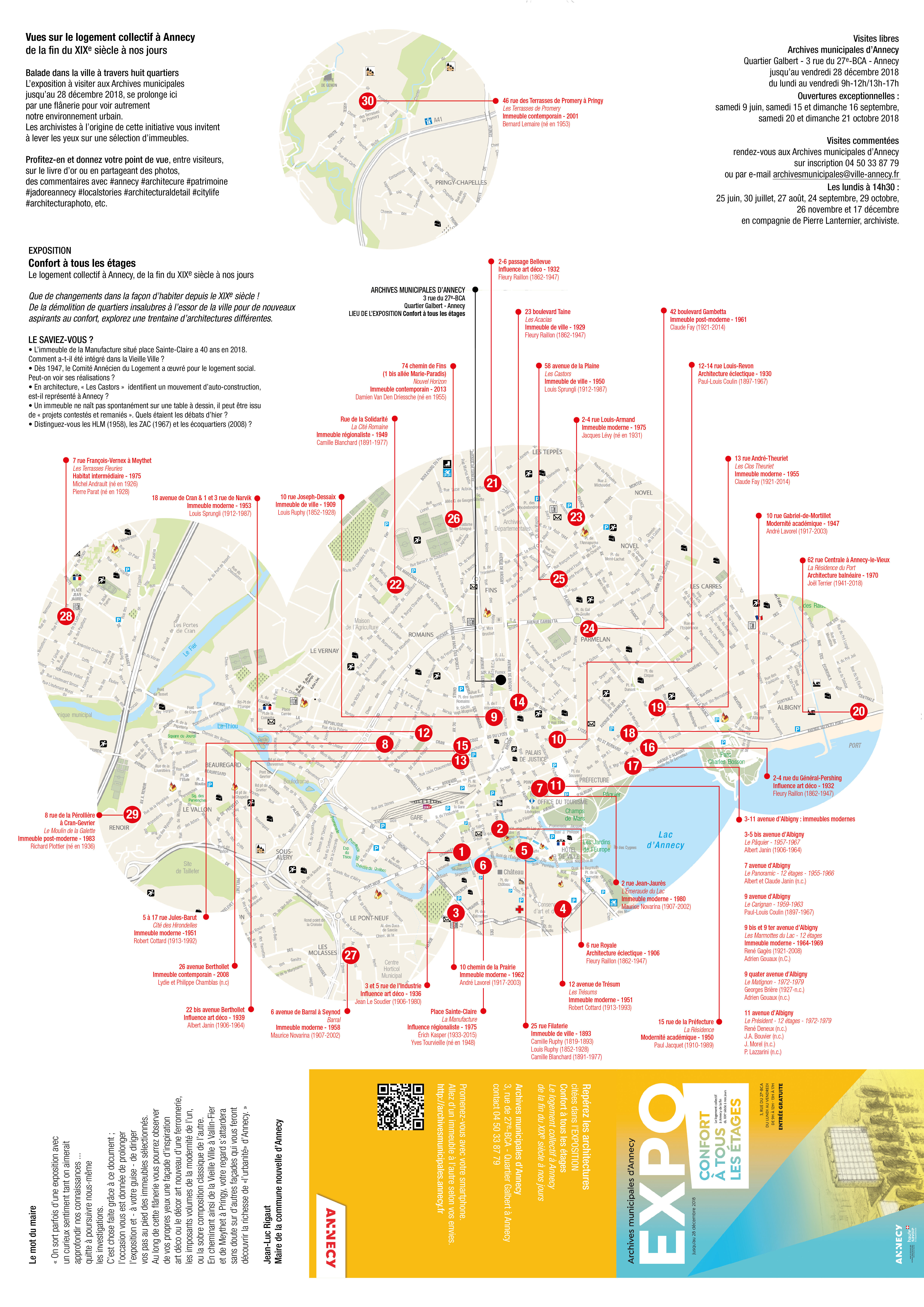 Dépliant, exposition Confort à tous les étages, Archives d'Annecy
